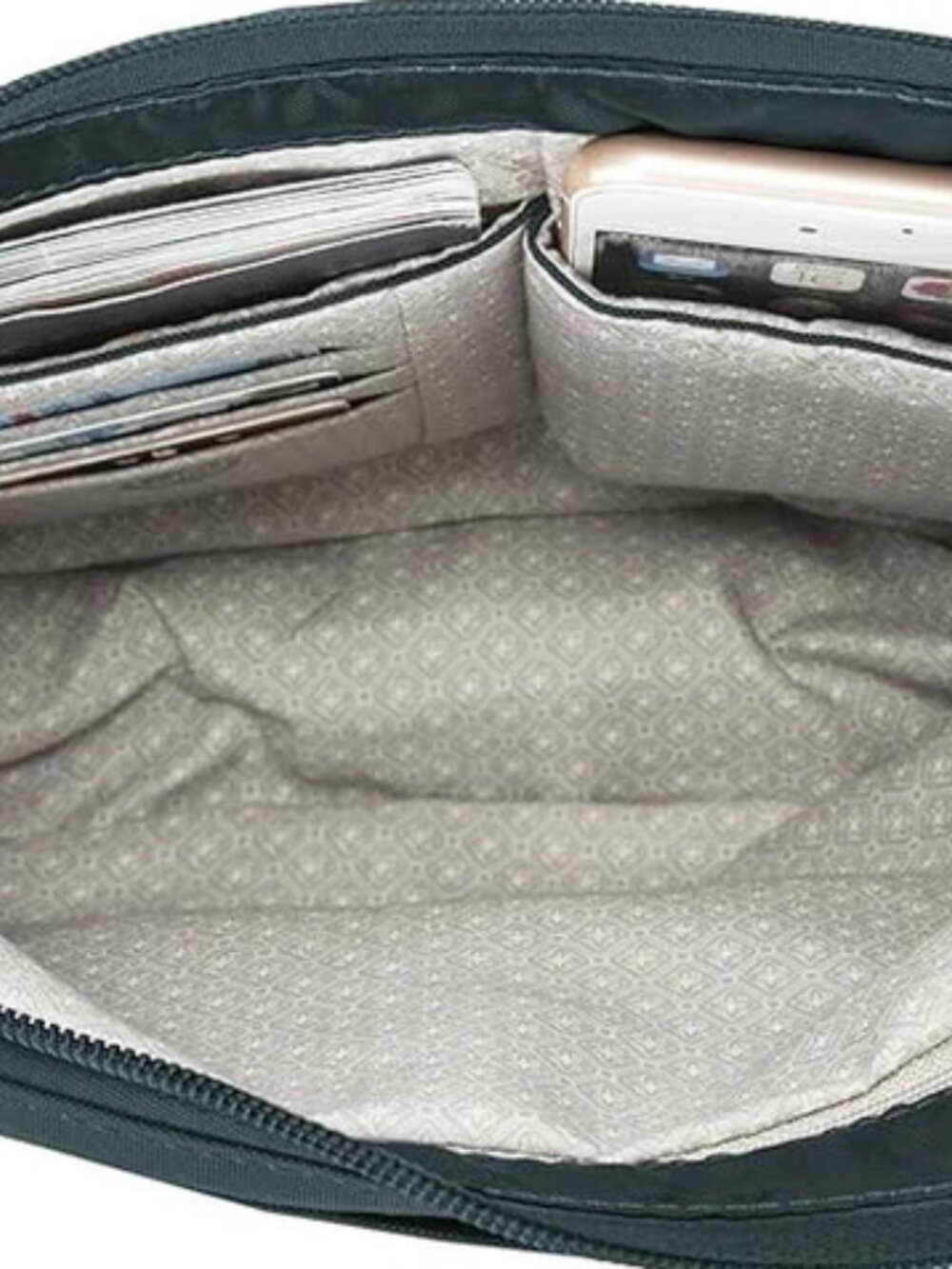 New Travelon True Classic Pocket Half Moon Bag in Peacock - Picture 10 of 12